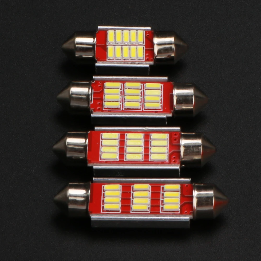 

10PCS Festoon 31mm 36mm 39mm 41mm C5W CANBUS NO Error Auto Light 12 SMD 4014 LED Car Interior Dome Lamp Reading Bulb White DC12V