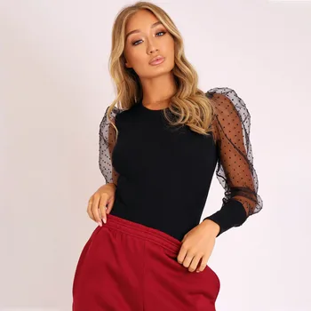 Ladies Women Bodysuit Lace Puff Sleeve Autumn Long Sleeve Polka Dot Solid Vintage Bodycon Jumpsuit Tops Skinny Mesh Bodysuits
Ladies Women Bodysuit Lace Puff Sleeve Autumn Long Sleeve Polka Dot Solid Vintage Bodycon Jumpsuit Tops Skinny Mesh Bodysuits