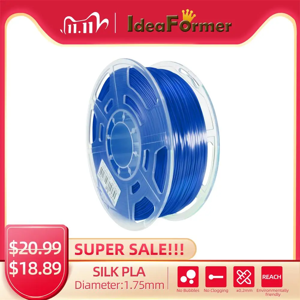 Ideaformer Silk PLA 1.75MM Filament Net Weight 1kg 3d Silk Filament for 3D Printer Full Color Silk Fialment for DIY 3D printing
Ideaformer Silk PLA 1.75MM Filament Net Weight 1kg 3d Silk Filament for 3D Printer Full Color Silk Fialment for DIY 3D printing