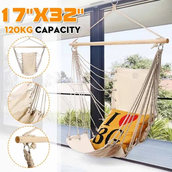 Outdoor Garden Hanging Hammock Chair Camping Single Swing Seat Relaxing Furniture For Child Adult Swinging Safety Chair
Outdoor Garden Hanging Hammock Chair Camping Single Swing Seat Relaxing Furniture For Child Adult Swinging Safety Chair