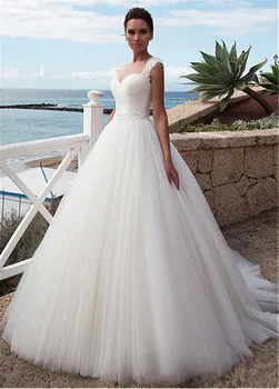 2020 Scoop Neckline Appliques Lace Wedding Dresses Lace Up Back Corset Bridal Gowns Formal Custom Princess Beach
2020 Scoop Neckline Appliques Lace Wedding Dresses Lace Up Back Corset Bridal Gowns Formal Custom Princess Beach