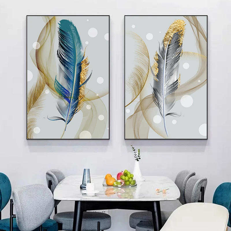 Abstract Foil Golden Feathe Luxury Poster Nordic Art Plant blue Canvas Painting Modern Wall Picture for Living Room Decor 
Abstract Foil Golden Feathe Luxury Poster Nordic Art Plant blue Canvas Painting Modern Wall Picture for Living Room Decor