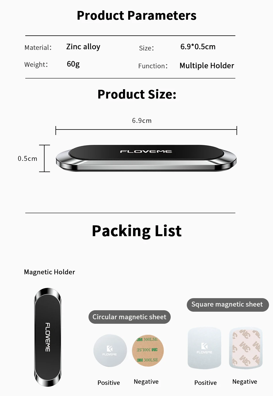 FLOVEME Magnetic Car Phone Holder For Phone in Car Strong Magnet Strip Phone Holder For iPhone 11 Pro Samsung Universal Suporte