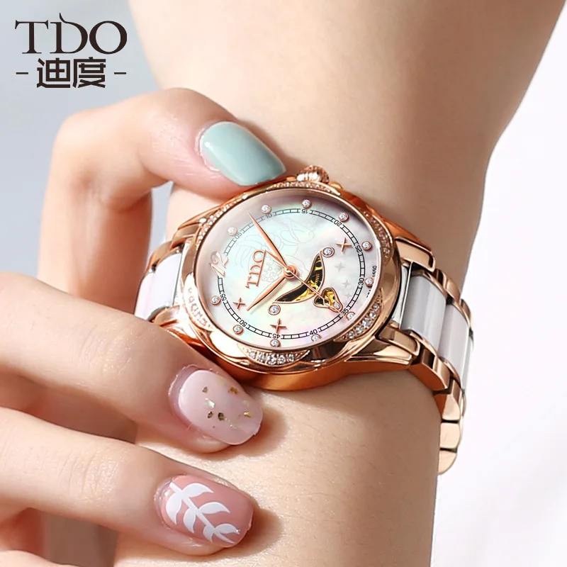 Di du Genuine Product Fully Automatic Analog Watch between Ceramic Watch Strap Waterproof Ladies' Watch WOMEN'S Watch 
Di du Genuine Product Fully Automatic Analog Watch between Ceramic Watch Strap Waterproof Ladies' Watch WOMEN'S Watch