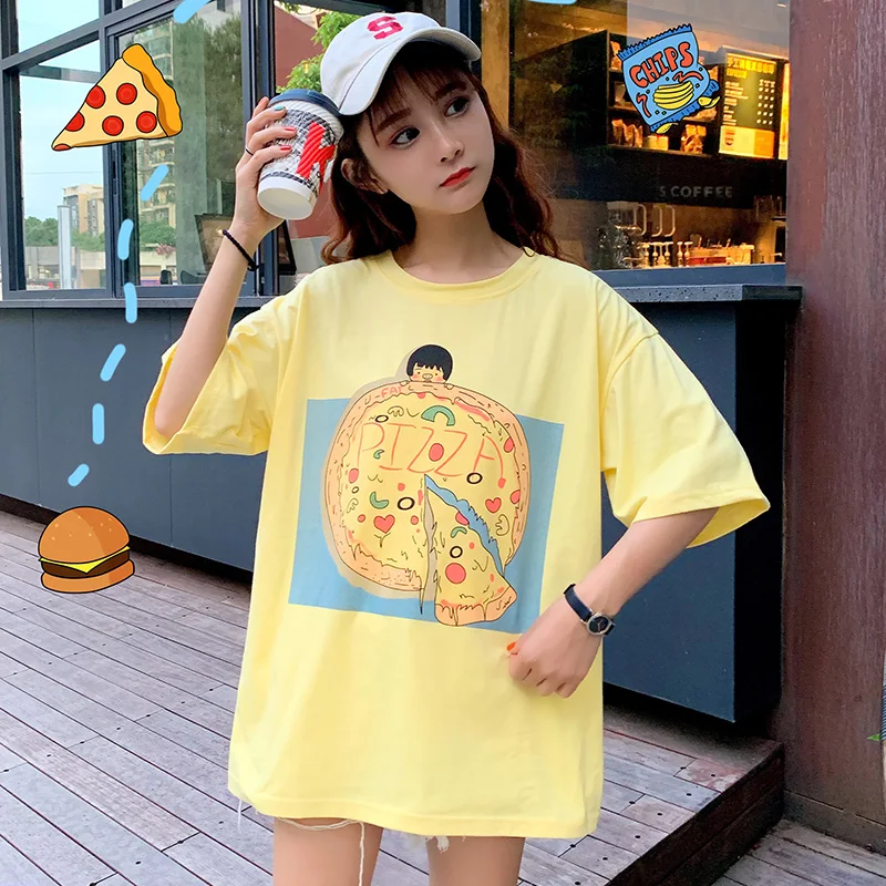 Summer women kpop t-shirt Japanese kawaii cartoon print tops white yellow loose short sleeve tshirt Harajuku schoolgirl clothes
Summer women kpop t-shirt Japanese kawaii cartoon print tops white yellow loose short sleeve tshirt Harajuku schoolgirl clothes