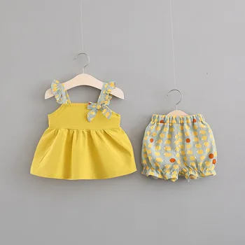 Baby Girls Bow Fly Sleeve Camisole Printed Shorts Two-Piece Set Western Style Summer Set
Baby Girls Bow Fly Sleeve Camisole Printed Shorts Two-Piece Set Western Style Summer Set