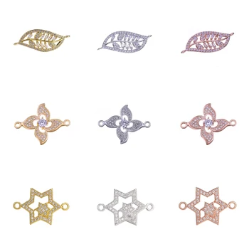Juya DIY Earring Bracelets Fittings Micro Pave Zircon Leaf Flower Star Connectors For Fashion Needlework Jewelry Making Material
Juya DIY Earring Bracelets Fittings Micro Pave Zircon Leaf Flower Star Connectors For Fashion Needlework Jewelry Making Material