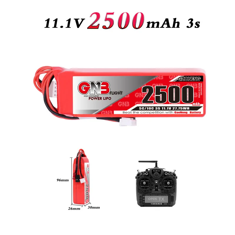 GNB GAONENG Lipo 3S 2500 мАч 11 1 В 5C/10C LiPo аккумулятор для FrSky Taranis X9D X9Dplus передатчик