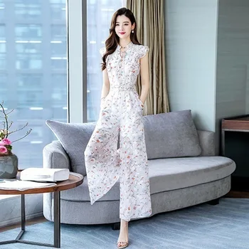 Lady Temperament Printed Jumpsuit Women Sleeveless Rompers Chiffon Wide Leg Jumpsuits Loose Overalls
Lady Temperament Printed Jumpsuit Women Sleeveless Rompers Chiffon Wide Leg Jumpsuits Loose Overalls