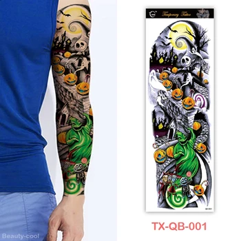 3D Waterproof Temporary Tattoo Sticker Full Arm Large Pumpkin Ghost Moon Tatoo Stickers Flash Cool Fake Tattoos for Men Women
3D Waterproof Temporary Tattoo Sticker Full Arm Large Pumpkin Ghost Moon Tatoo Stickers Flash Cool Fake Tattoos for Men Women