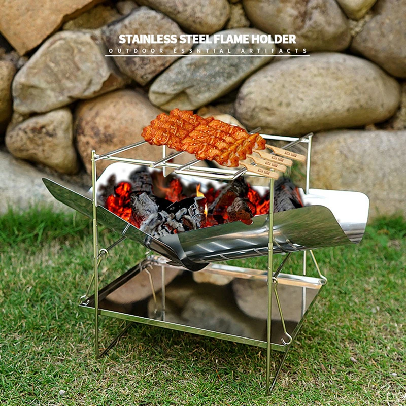 Camping Stove Portable Folding Stainless Steel Barbecue Grill Camp Firepit Outdoor Camping Backpacking Wood Burning Stove
Camping Stove Portable Folding Stainless Steel Barbecue Grill Camp Firepit Outdoor Camping Backpacking Wood Burning Stove