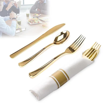Home and Living Disposable Golden Plating Cutlery Set for Parties Wedding Buffets Services for 25 Guests
Home and Living Disposable Golden Plating Cutlery Set for Parties Wedding Buffets Services for 25 Guests