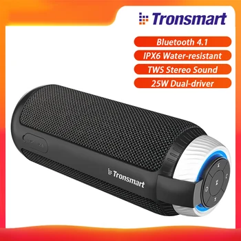 

Tronsmart Element T6 Bluetooth 4.1 Speaker IPX6 Waterproof TWS Stereo Sound Hands-free Calling 25W Dual-driver Wireless Speaker