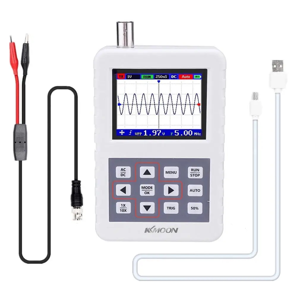 KKmoon Handheld Mini DSO PRO Professional Digital Oscilloscope Oscilloscope with 5M Bandwidth 20MS/s Sampling Rate
KKmoon Handheld Mini DSO PRO Professional Digital Oscilloscope Oscilloscope with 5M Bandwidth 20MS/s Sampling Rate