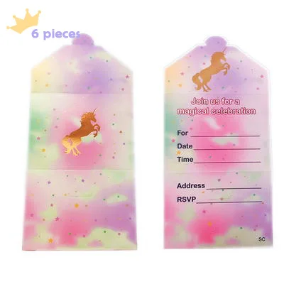 Unicorn Party Invitation Culvert 6pcs Pink + Gold Color Theme Suitable For Birthday Wedding Invitation Baby Shower Decoration
Unicorn Party Invitation Culvert 6pcs Pink + Gold Color Theme Suitable For Birthday Wedding Invitation Baby Shower Decoration