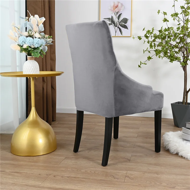Generic Velvet Sloping Chair Cover High Back Armchair Cover Accent