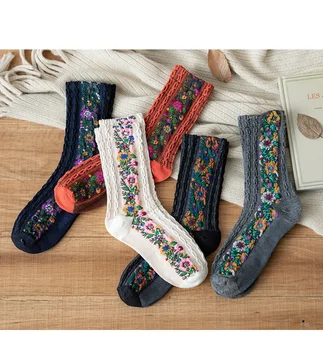 Women Socks Hot Ancient Palace Style Middle tube socks Warmth Socks Multicolor Cute Socks Decorative Pattern All Cotton 
Women Socks Hot Ancient Palace Style Middle tube socks Warmth Socks Multicolor Cute Socks Decorative Pattern All Cotton
