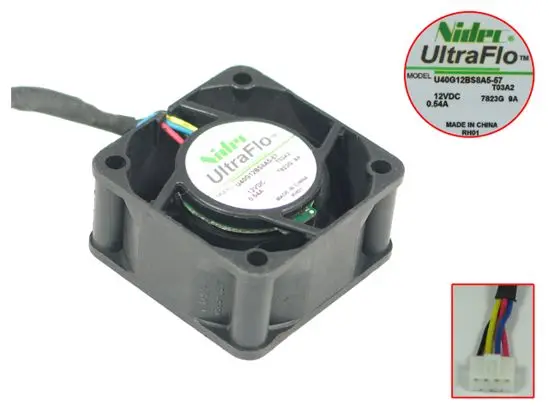 4-проводной серверный Вентилятор охлаждения Nidec U40G12BS8A5-57 T03A2 DC 12 В 0.54A 40x40x20 мм
4-проводной серверный Вентилятор охлаждения Nidec U40G12BS8A5-57 T03A2 DC 12 В 0.54A 40x40x20 мм