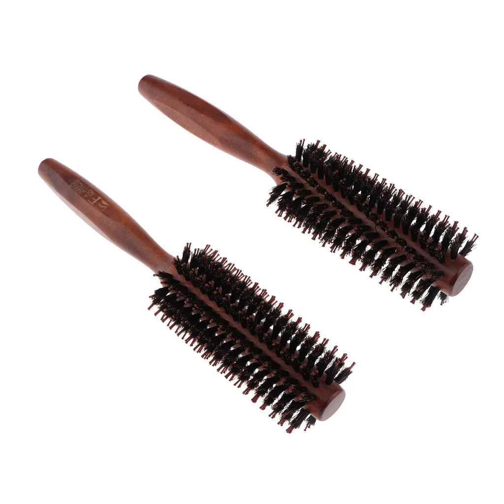 Salon Curling Hair Round Brush Barrel Hair Styling Comb Hairbrush with Wooden Handle Salon Curling Hair Round Brush Barrel Hair Styling Comb Hairbrush with Wooden Handle