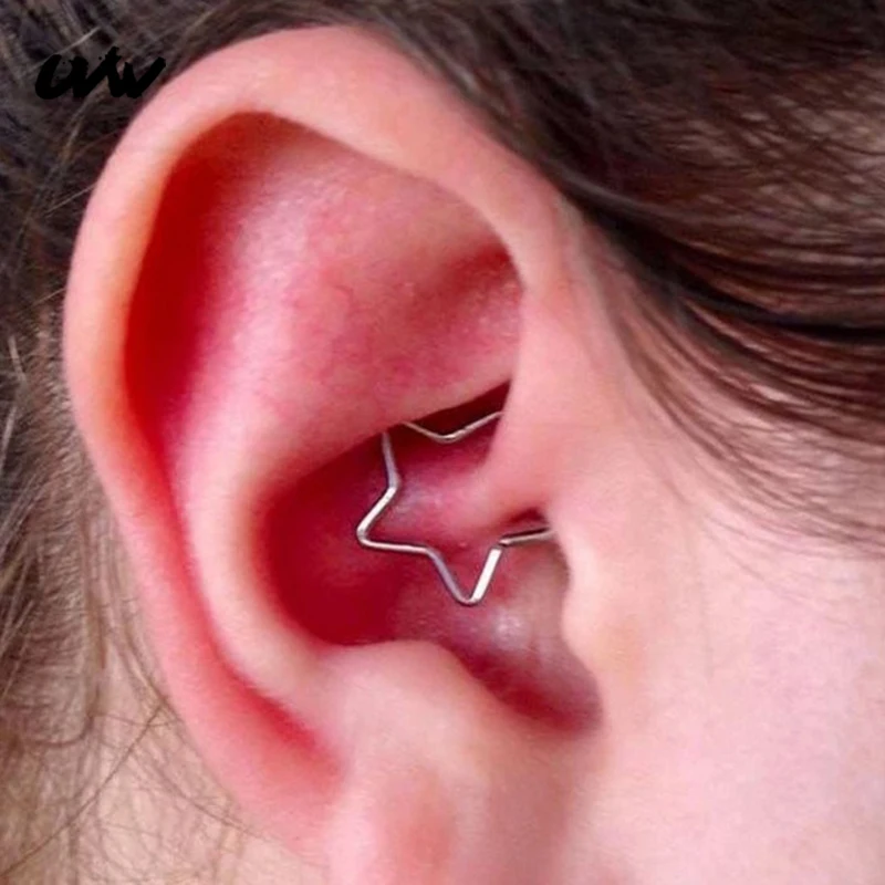 1pc Star Fake Tragus Piercings Helix Cartilage Tragus Daith Ear Studs Lip Nose Rings Piercing Earrings for Women Silver UVW002
1pc Star Fake Tragus Piercings Helix Cartilage Tragus Daith Ear Studs Lip Nose Rings Piercing Earrings for Women Silver UVW002