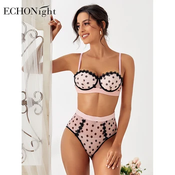 Ellolace Polka Dot Women's Underwear Set Lace Lingerie Set Push up Underwire Bra Set High Waist Panties Padded Bra and Panty Set
Ellolace Polka Dot Women's Underwear Set Lace Lingerie Set Push up Underwire Bra Set High Waist Panties Padded Bra and Panty Set