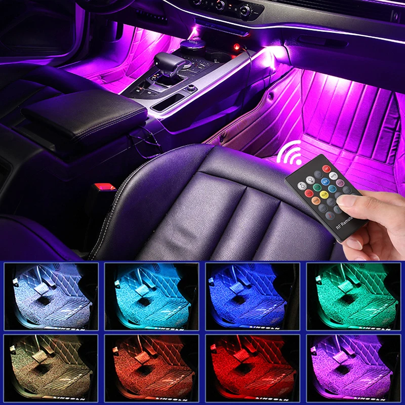 4pcs LED Car Foot Light Ambient Lamp With USB Wireless Remote Music Control Multiple Modes Automotive Interior Decorative Lights
4pcs LED Car Foot Light Ambient Lamp With USB Wireless Remote Music Control Multiple Modes Automotive Interior Decorative Lights