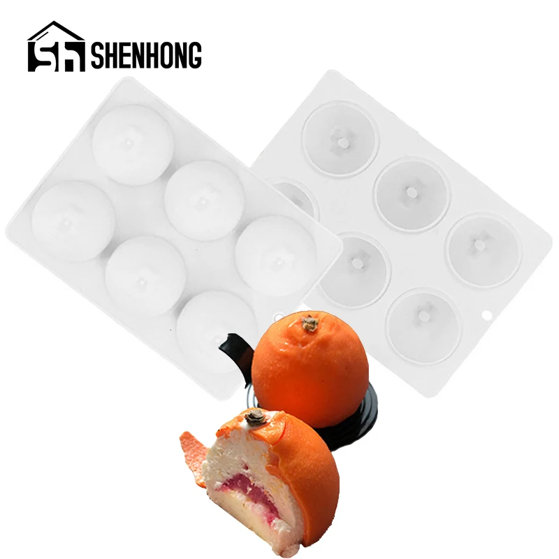 SHENHONG Orange Design Candle Molds 6 Cavity Fruit Mousse Pastry Baking Tools Silicone Cake Moulds Dessert Kitchen Bakeware
SHENHONG Orange Design Candle Molds 6 Cavity Fruit Mousse Pastry Baking Tools Silicone Cake Moulds Dessert Kitchen Bakeware
