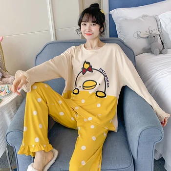 Spring Autumn Winter Womens Pajama Sets O-Neck Long Sleeve Women Sleepwear Pajamas Girls Woman Pyjama Femme Plus Size
Spring Autumn Winter Womens Pajama Sets O-Neck Long Sleeve Women Sleepwear Pajamas Girls Woman Pyjama Femme Plus Size