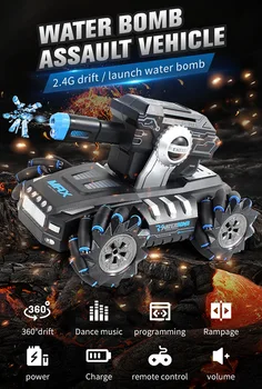 New Remote Control Gesture Sensor Tank Car Launch Water Bomb Assault Vehicle Music 2.4G Drift Driving RC Programming Toy Gift
New Remote Control Gesture Sensor Tank Car Launch Water Bomb Assault Vehicle Music 2.4G Drift Driving RC Programming Toy Gift