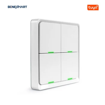 Smartlife and Tuya Smart Zigbee Wireless Switch Control Other Intelligent Devices And Scene Benexmart 4 Gang Smart Light Switch 
Smartlife and Tuya Smart Zigbee Wireless Switch Control Other Intelligent Devices And Scene Benexmart 4 Gang Smart Light Switch