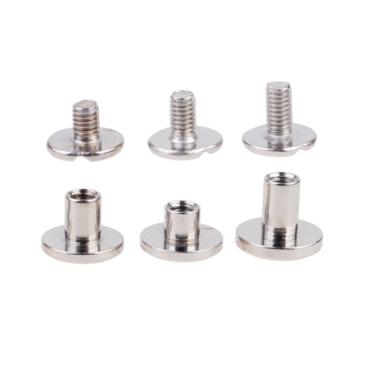 30 Pcs Copper Flat Head Screws Stud Fastener Belt Harness Nail Rivets Leather Notebook Craft DIY (Silver 5mm 6.5mm 8mm |