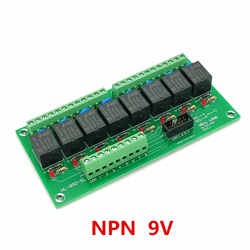 8 Channel NPN Type 9V 15A Power Relay Interface Module,HF JQC-3FF-9V-1ZS Relay.
8 Channel NPN Type 9V 15A Power Relay Interface Module,HF JQC-3FF-9V-1ZS Relay.