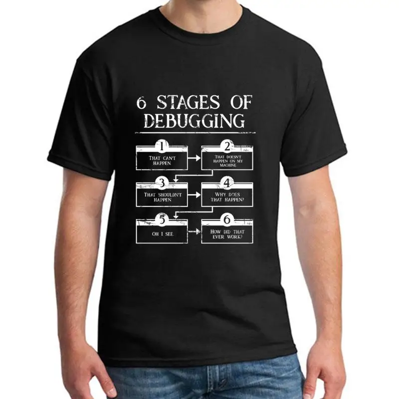 New Style 6 Stages Of Debugging Computer Programming tee shirt XXXL 4Xl 70XL Formal Denim Hipster mens tshirts
New Style 6 Stages Of Debugging Computer Programming tee shirt XXXL 4Xl 70XL Formal Denim Hipster mens tshirts