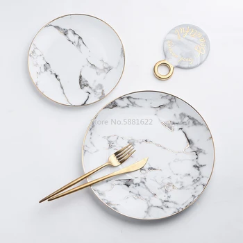 European Golden Edge Marble Golden Plate Dinner Plate Steak Dish Dessert Plate White Ceramic Tableware Dinner Porcelain Plate
European Golden Edge Marble Golden Plate Dinner Plate Steak Dish Dessert Plate White Ceramic Tableware Dinner Porcelain Plate