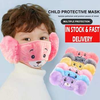 Masks Red Warm Plush Earmuff Mask Two In One Multi-function Korean Children's Bear Cartoon Mask
Masks Red Warm Plush Earmuff Mask Two In One Multi-function Korean Children's Bear Cartoon Mask
