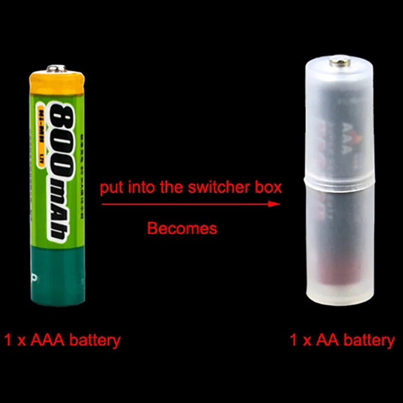 AAA to AA Size Cell Battery Box Converter Batteries Holder Plastic Case Adapter R03 To AA LR6 Switcher 1/2/5Pcs
AAA to AA Size Cell Battery Box Converter Batteries Holder Plastic Case Adapter R03 To AA LR6 Switcher 1/2/5Pcs