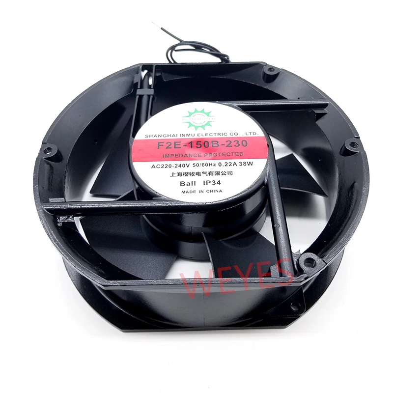 

Original for F2E-150B-230 Axial Cooling Fan AC 220V-240V 0.22A 38W 2600RPM 17250 17cm 172*150*50mm 2 Wires 50/60HZ