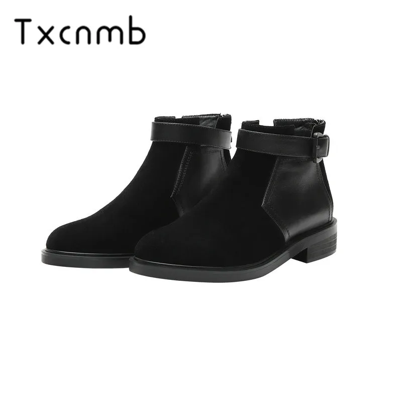 TXCNMB Chelsea Boots Women Genuine Leather Ankle Boots Natural Low Heels Boots Fashion Spring Ladies Shoes Woman
TXCNMB Chelsea Boots Women Genuine Leather Ankle Boots Natural Low Heels Boots Fashion Spring Ladies Shoes Woman