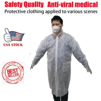 Disposable White Coverall Hazmat Suit Protective Safety Overalls Suit Full Protection AntiVirus ClothingWorkshop Safety Suit 
Disposable White Coverall Hazmat Suit Protective Safety Overalls Suit Full Protection AntiVirus ClothingWorkshop Safety Suit