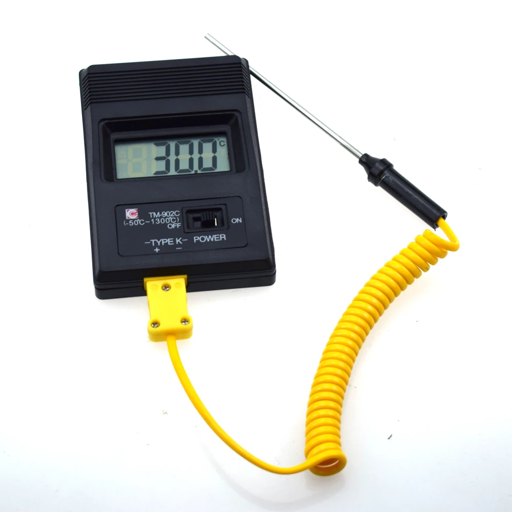 

TM-902C (-50C to 1300C) Temperature Meter TM902C Digital K Type Thermometer Sensor + Thermocouple Probe Detector Needle