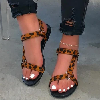 Woman Leopard Hook Loops Sandals Women Buckle Flats Women's Solid Female Comfortable Shoes Ladies Fashion Footwear Plus Size 42
Woman Leopard Hook Loops Sandals Women Buckle Flats Women's Solid Female Comfortable Shoes Ladies Fashion Footwear Plus Size 42