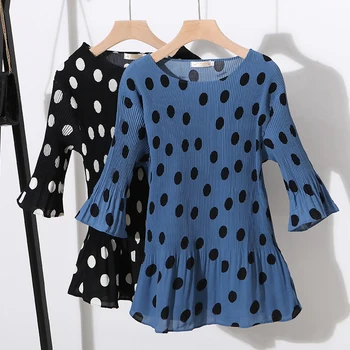 COIGARSAM Fashion Polka Dot blouse women Summer Pleated blusas womens tops and blouses Black Sapphire BL1251
COIGARSAM Fashion Polka Dot blouse women Summer Pleated blusas womens tops and blouses Black Sapphire BL1251