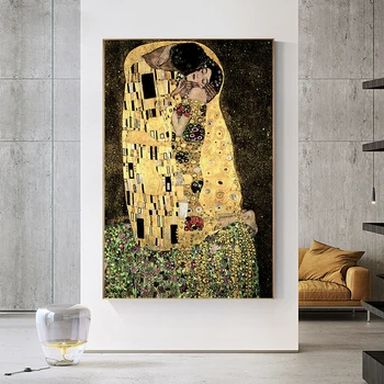 Classic Artist Gustav Klimt Kiss Abstract Oil Paintings On Canvas Print Poster Modern Wall Art Picture Living Room Decor Cuadros 
Classic Artist Gustav Klimt Kiss Abstract Oil Paintings On Canvas Print Poster Modern Wall Art Picture Living Room Decor Cuadros
