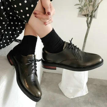 EshtonShero Women's Shoes Woman Pumps Leather Low Heels Round Toe Lace Up Autumn Platform Ladies Wedding Shoes Size 3-9
EshtonShero Women's Shoes Woman Pumps Leather Low Heels Round Toe Lace Up Autumn Platform Ladies Wedding Shoes Size 3-9