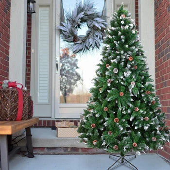 106/96cm Christmas Tree 7/6FT 1350/920 Branches Flocking Spray White Tree With Pine Cone for Home village Party Gifts Xmas Tree
106/96cm Christmas Tree 7/6FT 1350/920 Branches Flocking Spray White Tree With Pine Cone for Home village Party Gifts Xmas Tree