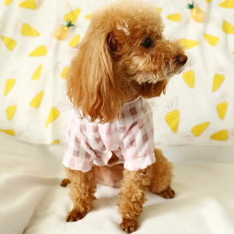 Pet Dog Summer Sun-resistant Clothes Cool Breathable Frock Hooded Plaid-Teddy Small And Medium Law Bucket Suit
Pet Dog Summer Sun-resistant Clothes Cool Breathable Frock Hooded Plaid-Teddy Small And Medium Law Bucket Suit