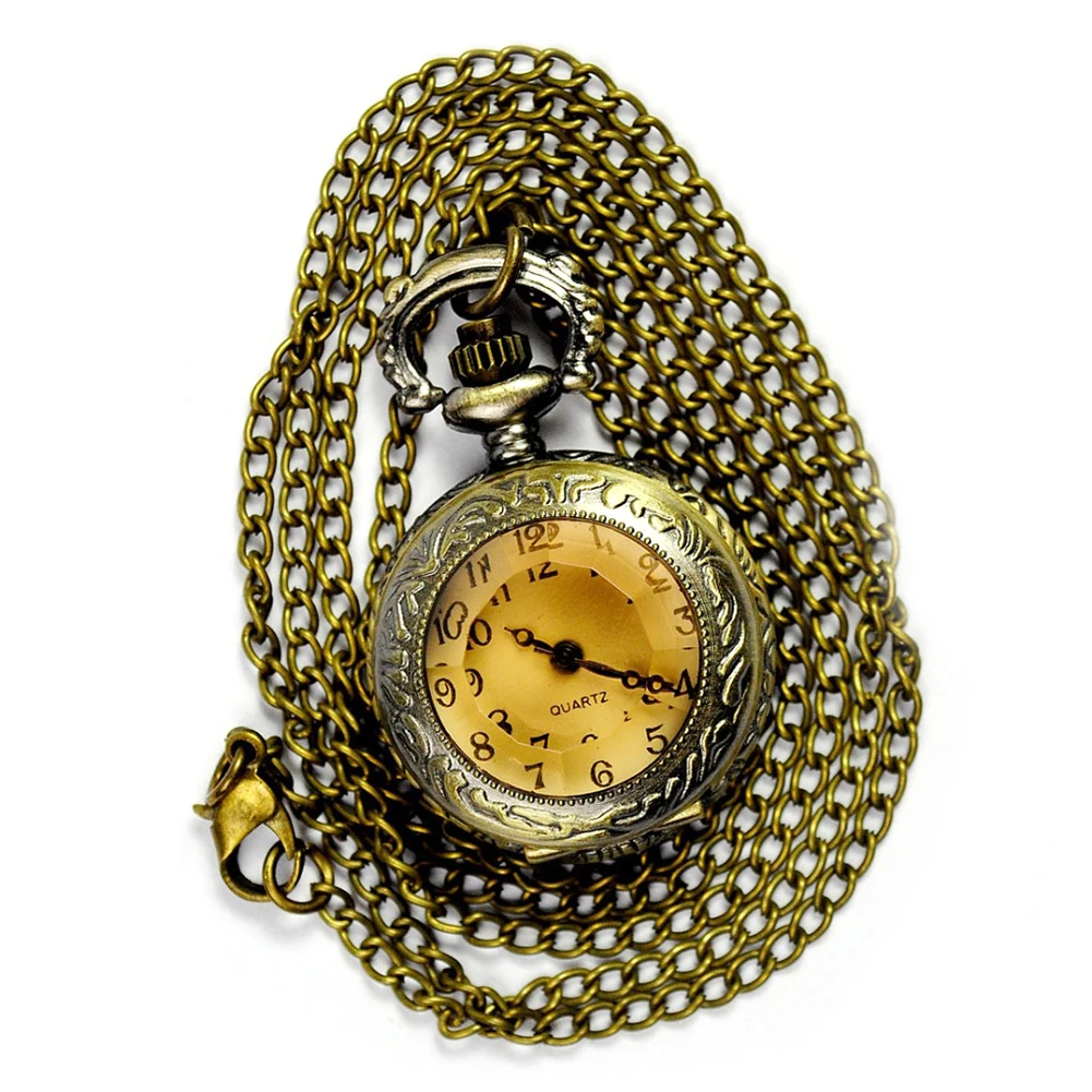 Часы для женщин и мужчин винтажные кварцевые карманные часы с гравировкой