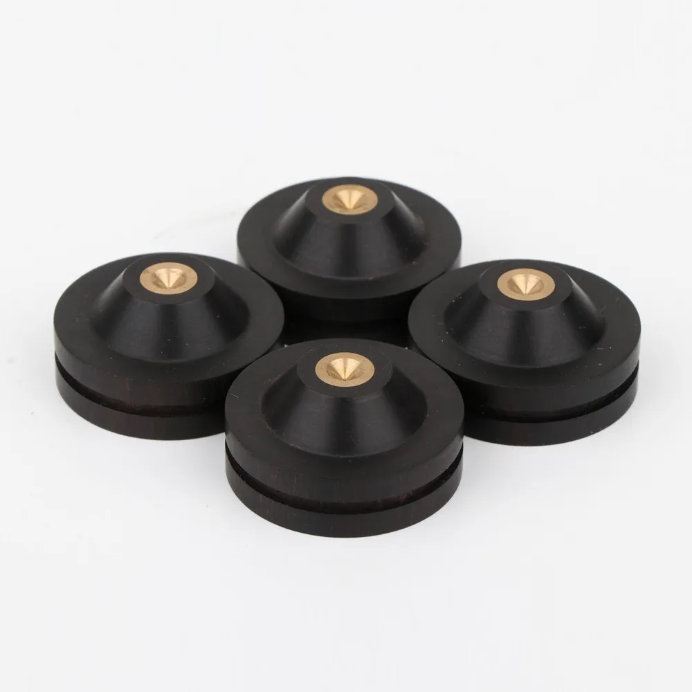 

4xPreffair 33mm Ebony Wood Speaker Spike Pad Loudspeaker Box Amplifier Shockproof Stand Isolation Feet Base Pad