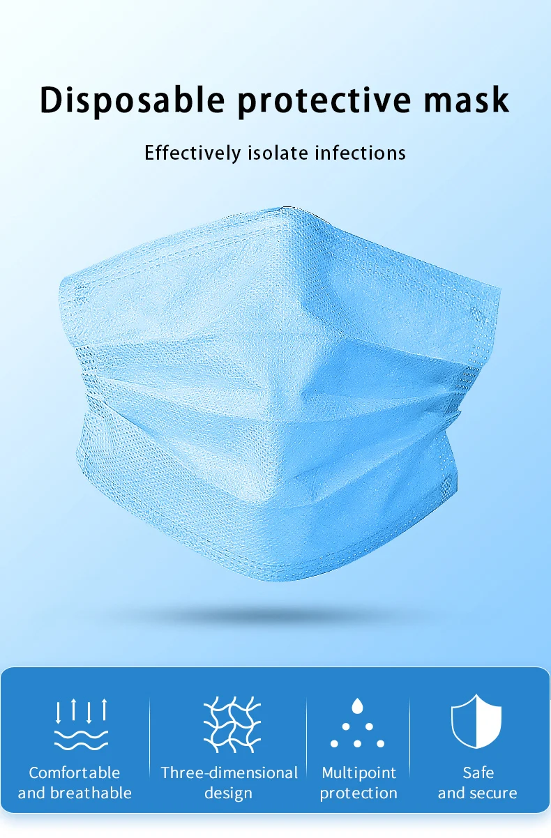 50Pcs/100pcs Mask Disposable Nonwove 3 Layer Ply Filter Mask mouth Face mask filter safe Breathable dustproof Protective masks 50Pcs/100pcs Mask Disposable Nonwove 3 Layer Ply Filter Mask mouth Face mask filter safe Breathable dustproof Protective masks
