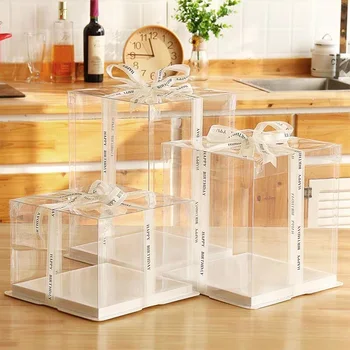 5pcs Transparent Birthday Cake Box Plastic Cake Packaging Boxes Organizer Cake Case For Home Dessert Shop
5pcs Transparent Birthday Cake Box Plastic Cake Packaging Boxes Organizer Cake Case For Home Dessert Shop